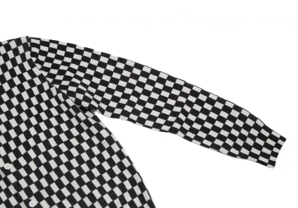 コムコム コムデギャルソンCOMME des GARCONSチェック柄ウールカーディガン 白黒M K-115064_005