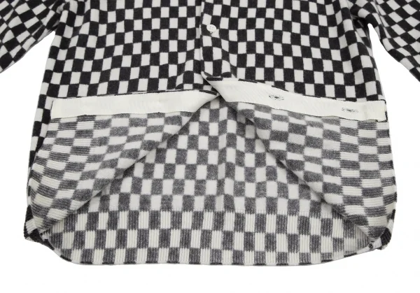 コムコム コムデギャルソンCOMME des GARCONSチェック柄ウールカーディガン 白黒M K-115064_008