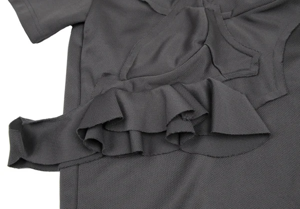 コムデギャルソンCOMME des GARCONS 生地貼り付け鹿の子半袖カットソー グレーS K-115071_012