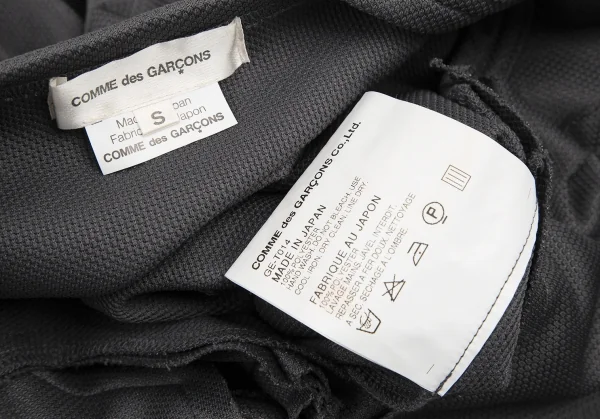 コムデギャルソンCOMME des GARCONS 生地貼り付け鹿の子半袖カットソー グレーS K-115071_016