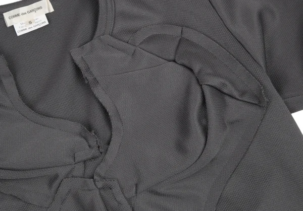 コムデギャルソンCOMME des GARCONS 生地貼り付け鹿の子半袖カットソー グレーS K-115071_006