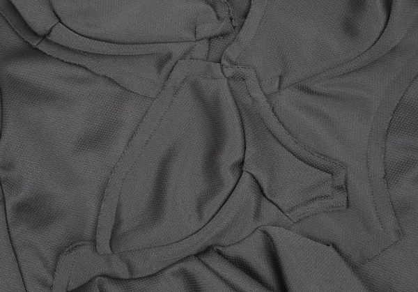 コムデギャルソンCOMME des GARCONS 生地貼り付け鹿の子半袖カットソー グレーS K-115071_007