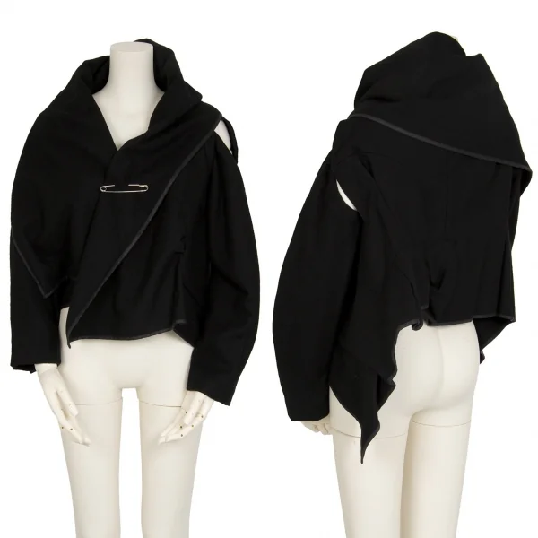 コムデギャルソンCOMME des GARCONS ピン留ウールデザインショートボレロ 黒S K-115076_001