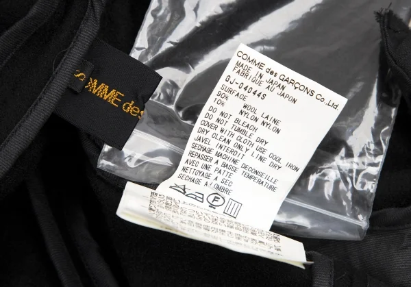 コムデギャルソンCOMME des GARCONS ピン留ウールデザインショートボレロ 黒S K-115076_017