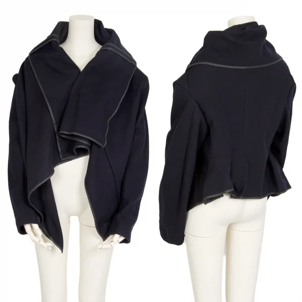 コムデギャルソンCOMME des GARCONSセーラーカラーボタンレスウールジャケット 紺M K-115078_001
