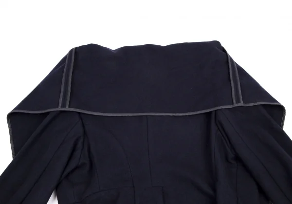 コムデギャルソンCOMME des GARCONSセーラーカラーボタンレスウールジャケット 紺M K-115078_011