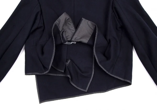 コムデギャルソンCOMME des GARCONSセーラーカラーボタンレスウールジャケット 紺M K-115078_013