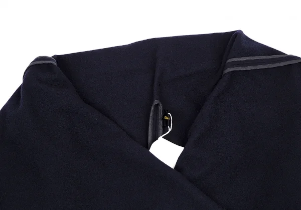コムデギャルソンCOMME des GARCONSセーラーカラーボタンレスウールジャケット 紺M K-115078_004