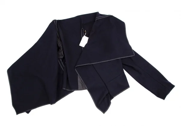 コムデギャルソンCOMME des GARCONSセーラーカラーボタンレスウールジャケット 紺M K-115078_008