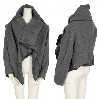 コムデギャルソンCOMME des GARCONSセーラーカラーボタンレスウールジャケット