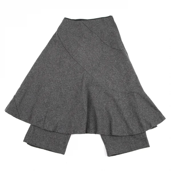 コムデギャルソンCOMME des GARCONS巻きスカートウールパンツ グレーM K-115080_002