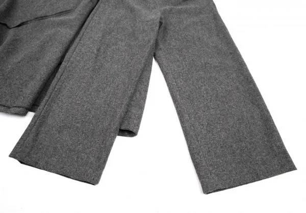 コムデギャルソンCOMME des GARCONS巻きスカートウールパンツ グレーM K-115080_008