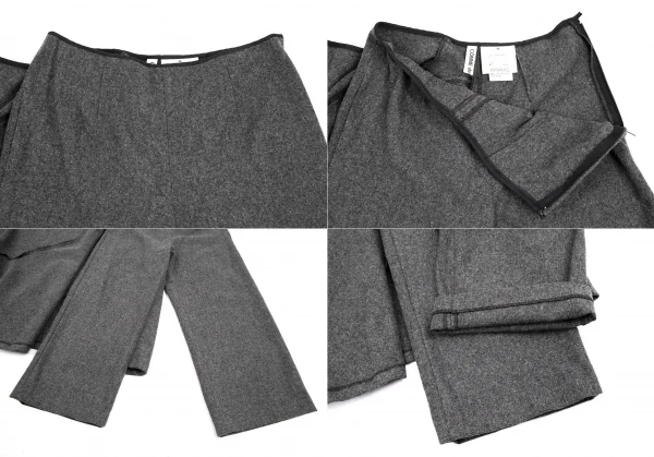 コムデギャルソンCOMME des GARCONSセーラーカラーボタンレスウールセットアップスーツ グレーM K-115081_015
