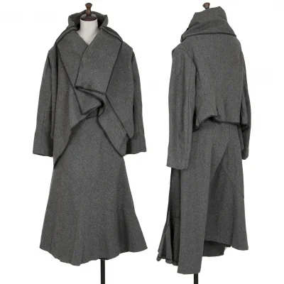コムデギャルソンCOMME des GARCONSセーラーカラーボタンレスウールセットアップスーツ