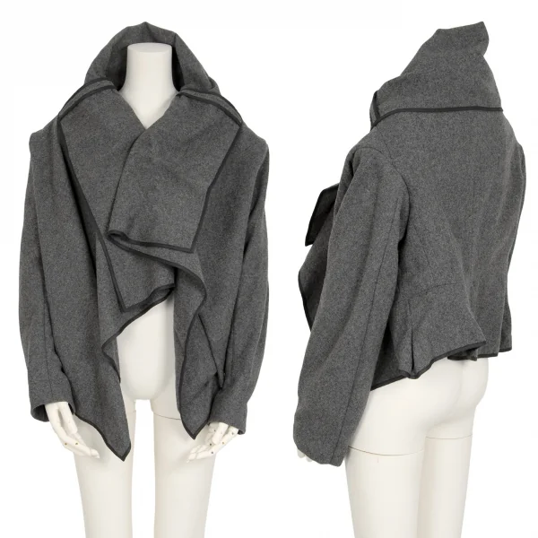 コムデギャルソンCOMME des GARCONSセーラーカラーボタンレスウールセットアップスーツ グレーM K-115081_002