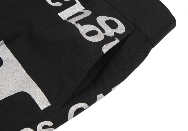 コムデギャルソンCOMME des GARCONS ロゴプリント切替ウールパンツ 黒L K-115085_003