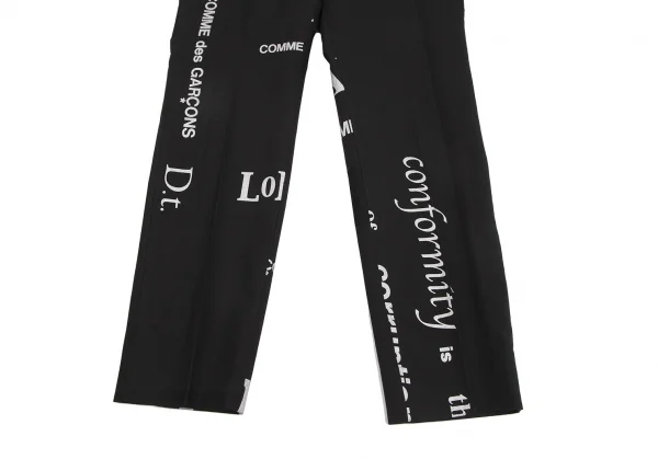 コムデギャルソンCOMME des GARCONS ロゴプリント切替ウールパンツ 黒L K-115085_005