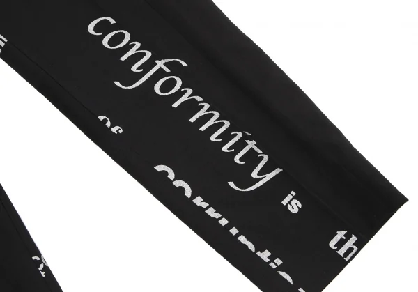 コムデギャルソンCOMME des GARCONS ロゴプリント切替ウールパンツ 黒L K-115085_008