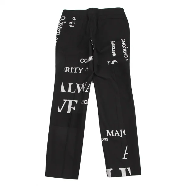 コムデギャルソンCOMME des GARCONS ロゴプリント切替ウールパンツ 黒L K-115085_010