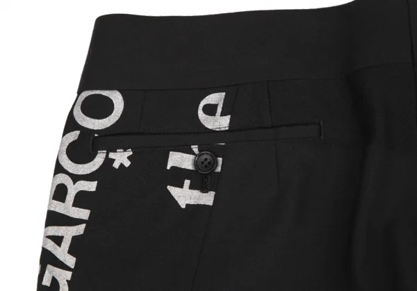 コムデギャルソンCOMME des GARCONS ロゴプリント切替ウールパンツ 黒L K-115085_012