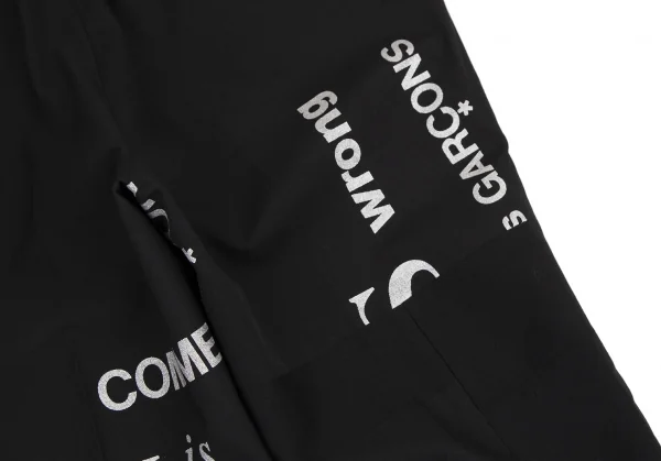 コムデギャルソンCOMME des GARCONS ロゴプリント切替ウールパンツ 黒L K-115085_013