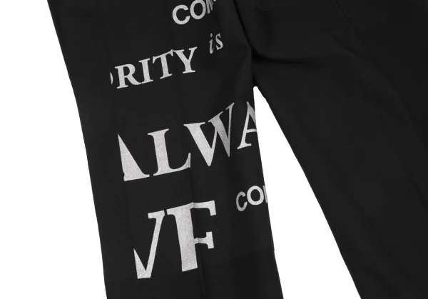 コムデギャルソンCOMME des GARCONS ロゴプリント切替ウールパンツ 黒L K-115085_014