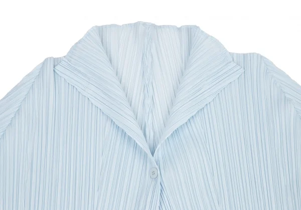 プリーツプリーズPLEATS PLEASE プリーツ1B七分袖カーディガン ライトブルー4 K-115095_003