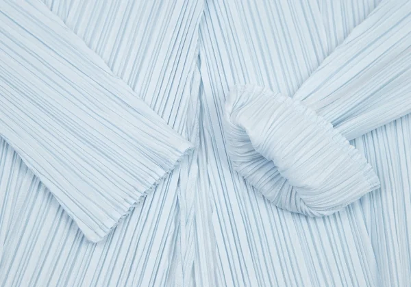 プリーツプリーズPLEATS PLEASE プリーツ1B七分袖カーディガン ライトブルー4 K-115095_007