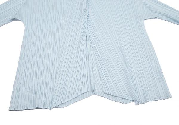 プリーツプリーズPLEATS PLEASE プリーツ1B七分袖カーディガン ライトブルー4 K-115095_008