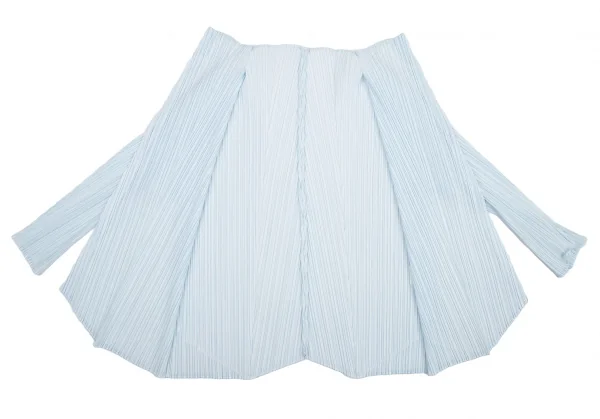 プリーツプリーズPLEATS PLEASE プリーツ1B七分袖カーディガン ライトブルー4 K-115095_009