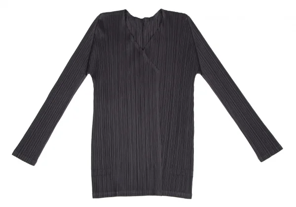 PLEATS PLEASE Pleated Buttonless Collarless Jacket K-115100_002