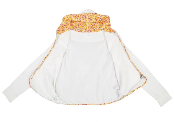 ツモリチサトTSUMORI CHISATO フローラルパイピングジップアップパーカー 白2 K-115102_011