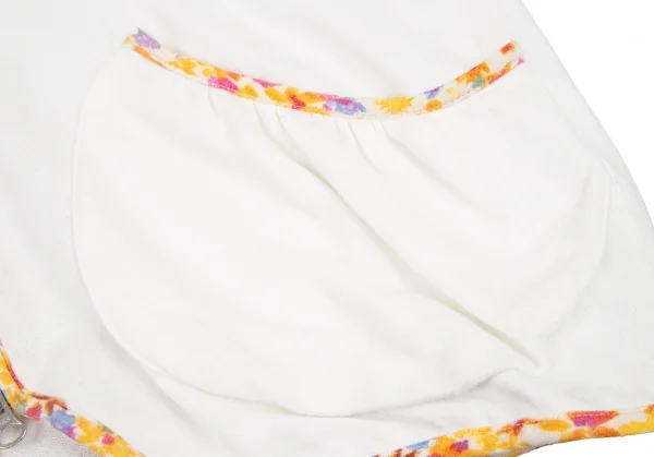 ツモリチサトTSUMORI CHISATO フローラルパイピングジップアップパーカー 白2 K-115102_009