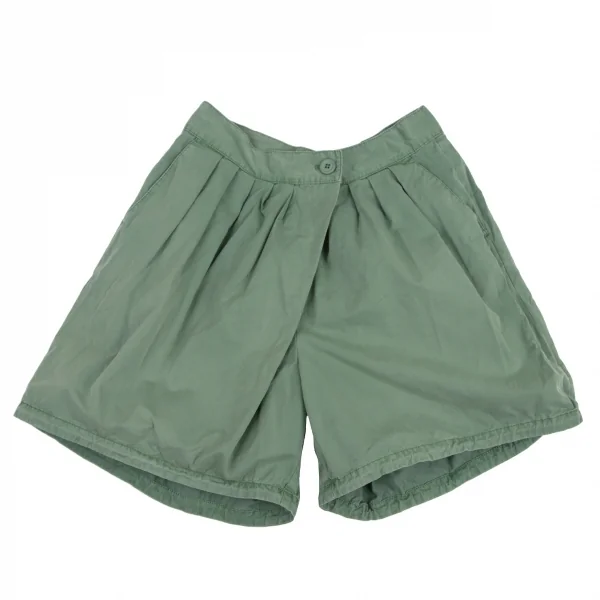 ツモリチサトTSUMORI CHISATO フロントラップタックショートパンツ 緑1 K-115103_001