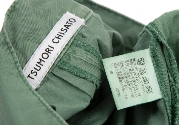ツモリチサトTSUMORI CHISATO フロントラップタックショートパンツ 緑1 K-115103_012