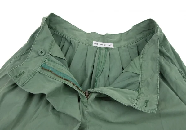 ツモリチサトTSUMORI CHISATO フロントラップタックショートパンツ 緑1 K-115103_005