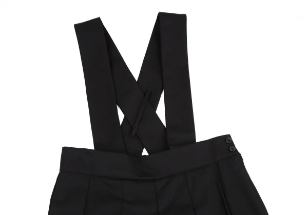ブラックコムデギャルソンBLACK COMME des GARCONS ウールギャバプリーツ吊りスカート 黒XS K-115107_003