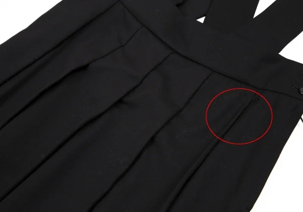ブラックコムデギャルソンBLACK COMME des GARCONS ウールギャバプリーツ吊りスカート 黒XS K-115107_005