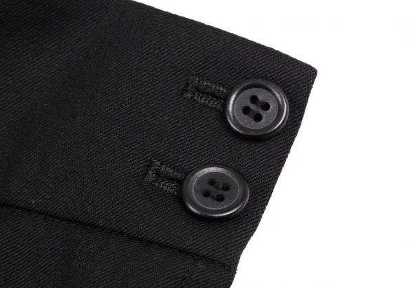 ブラックコムデギャルソンBLACK COMME des GARCONS ウールギャバプリーツ吊りスカート 黒XS K-115107_007