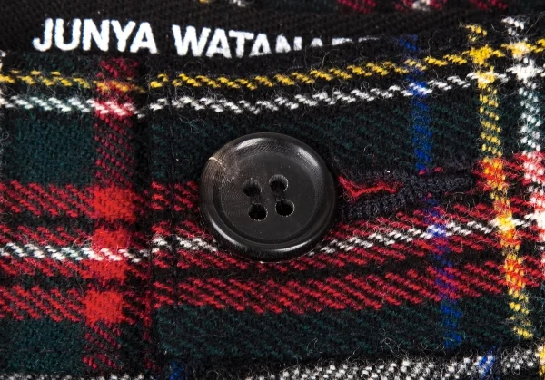 ジュンヤワタナベ コムデギャルソンJUNYA WATANABE COMME des GARCONS タータンチェックパンツカッティングラッフルスカート 紺赤青XS K-115110_004