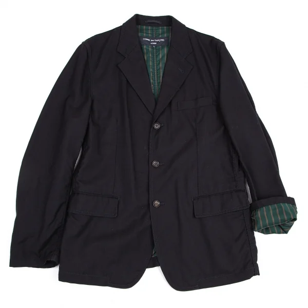 コムデギャルソン オムCOMME des GARCONS HOMME ウールストライプパッカリングセットアップスーツ 紺L・S K-115114_002