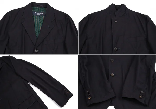 コムデギャルソン オムCOMME des GARCONS HOMME ウールストライプパッカリングセットアップスーツ 紺L・S K-115114_004