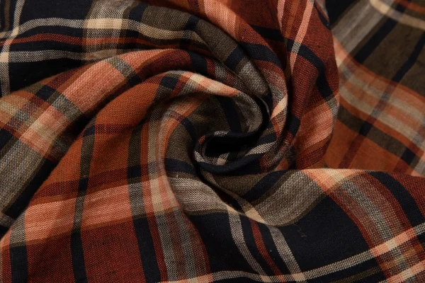 ケイタマルヤマKEITA MARUYAMA フラワー刺繍リネンチェックホルターネックワンピース ブラウン黒1 K-115124_012