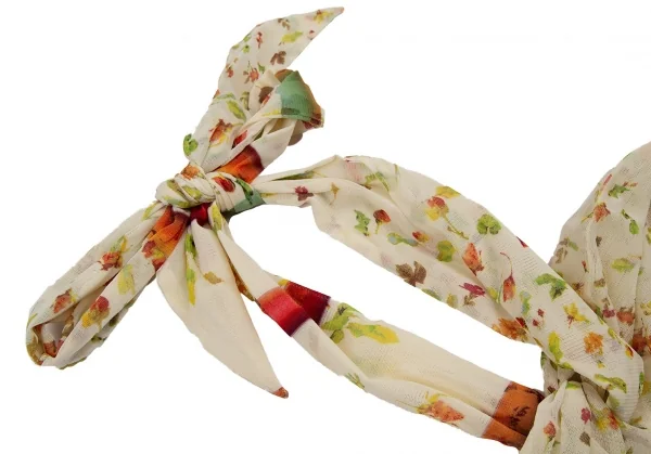 ジャンポールゴルチエJean Paul GAULTIER 小花プリントパワーネットホルターネックトップス クリームイエロー40 K-115130_004