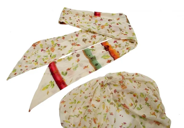 ジャンポールゴルチエJean Paul GAULTIER 小花プリントパワーネットホルターネックトップス クリームイエロー40 K-115130_005