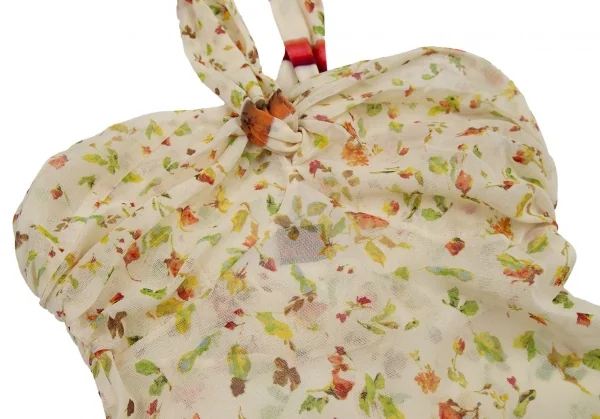 ジャンポールゴルチエJean Paul GAULTIER 小花プリントパワーネットホルターネックトップス クリームイエロー40 K-115130_006