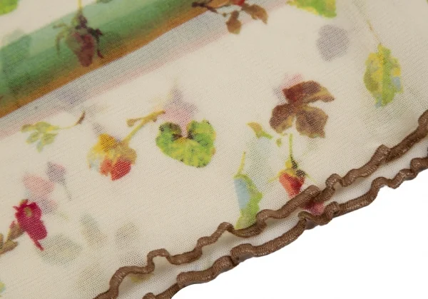 ジャンポールゴルチエJean Paul GAULTIER 小花プリントパワーネットホルターネックトップス クリームイエロー40 K-115130_008