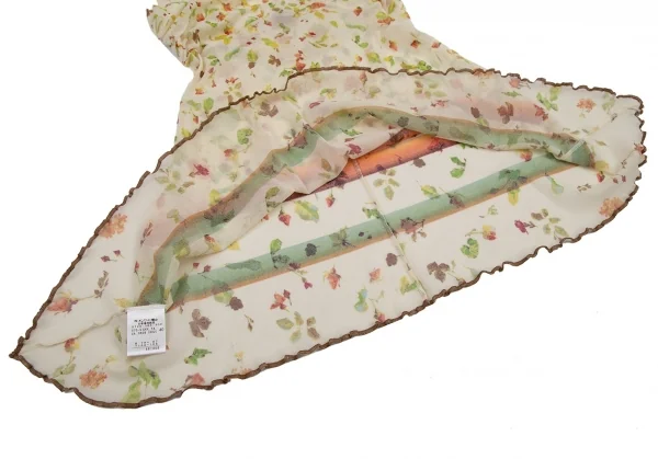 ジャンポールゴルチエJean Paul GAULTIER 小花プリントパワーネットホルターネックトップス クリームイエロー40 K-115130_009