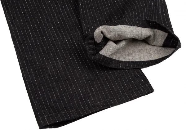 ジャンポールゴルチエJean Paul GAULTIER ベルト付きコットングリッターストライプフレアパンツ 黒40 K-115132_007