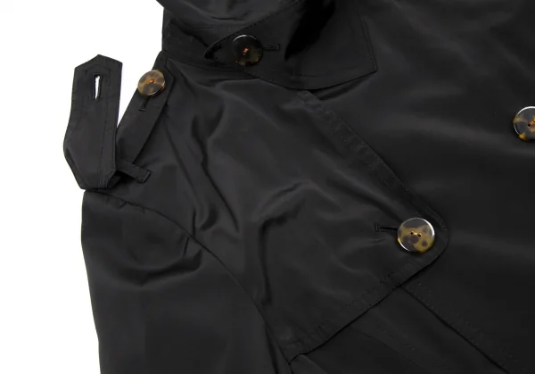 ジャンポールゴルチエ ファムJean Paul GAULTIER FEMME ポリポケットベルトフレアトレンチコート 黒42 K-115144_008